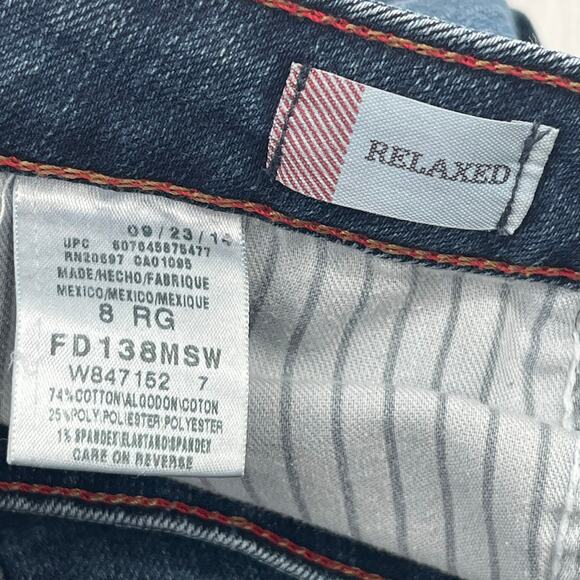 Dickies Relaxed Dark Wash Cotton Blend Work Mechanic Bootcut Denim Jeans 8 - Picture 9 of 13